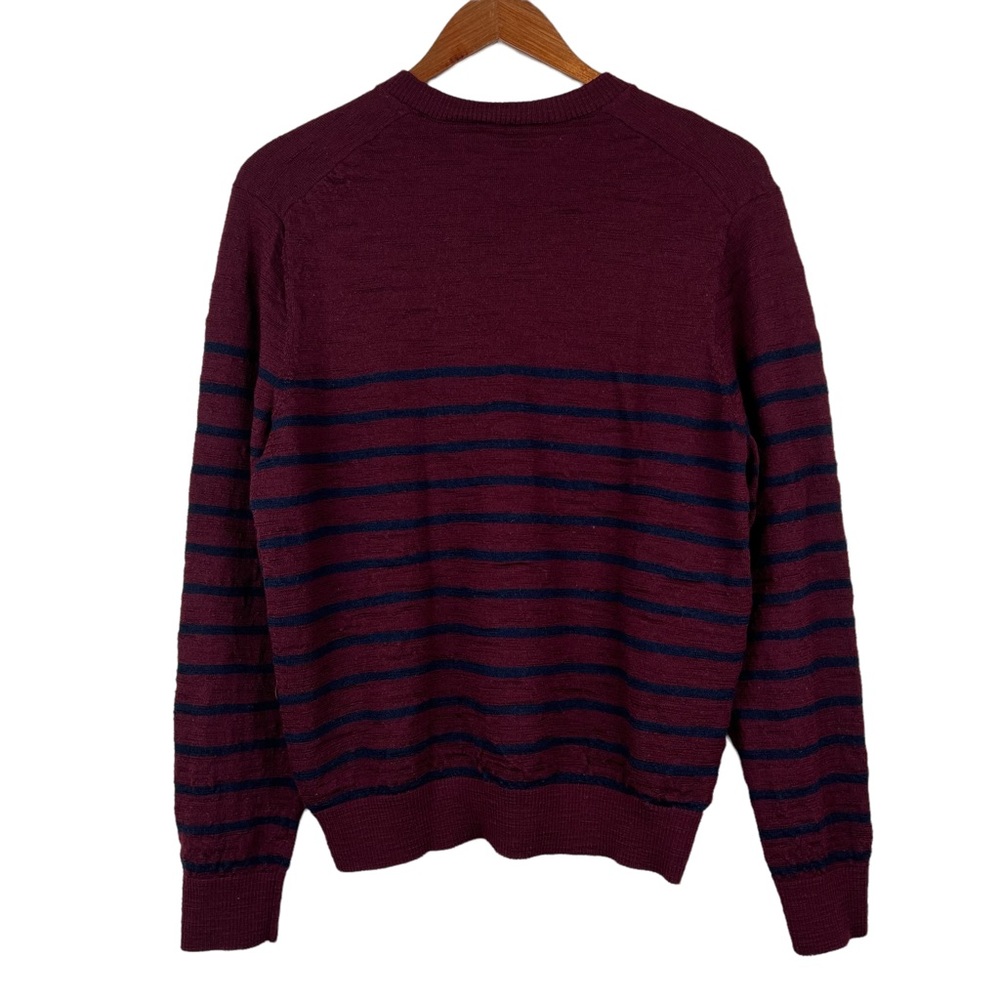 Gap Mens Sweater Wool Size XL/M *see listing*For Size V Neck Red Blue Stripe - Picture 8 of 16